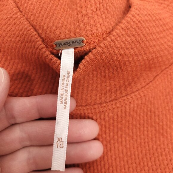 NWT Free People Switch It Up Cuff Thermal Washed Red Top Western Boho - Picture 7 of 11